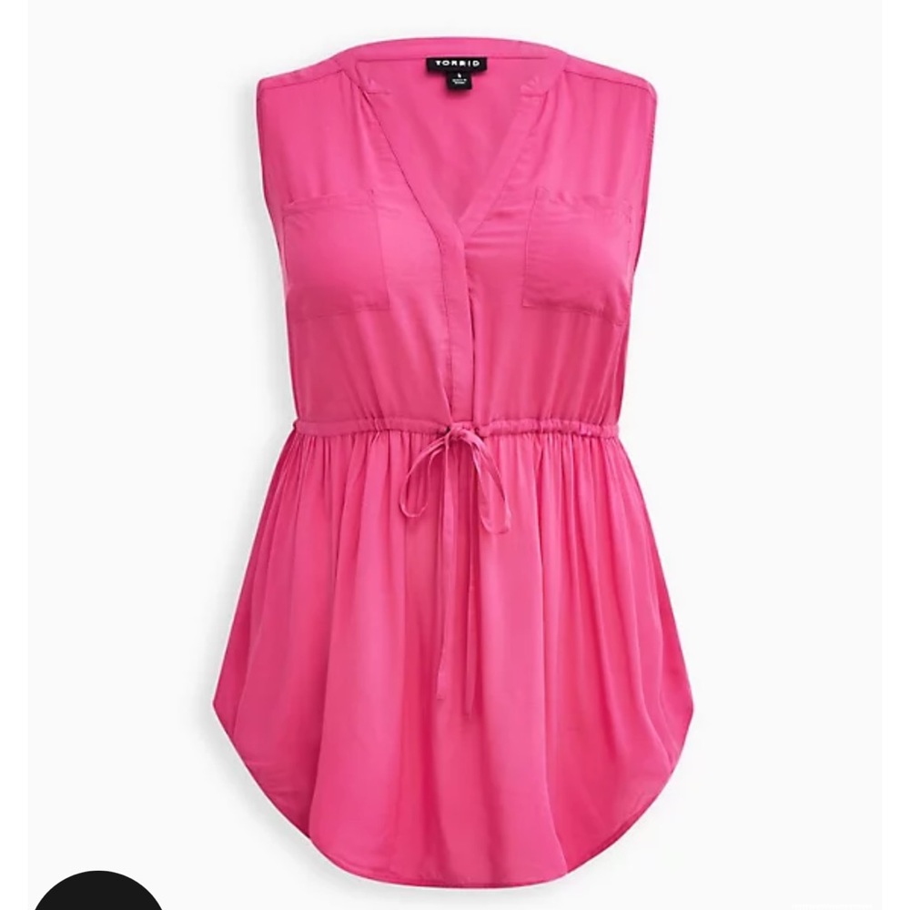 NWT ~ 4X TORRID ~ SIZE 4 EMMA PINK GLO BABYDOLL CHALLIS TUNIC TOP